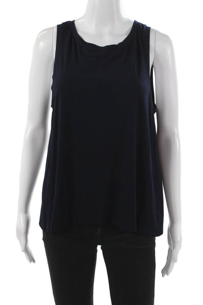 Feel The Piece Women Blue Basic Tank Top Scoop Neck Sleeveless Rayon Size M