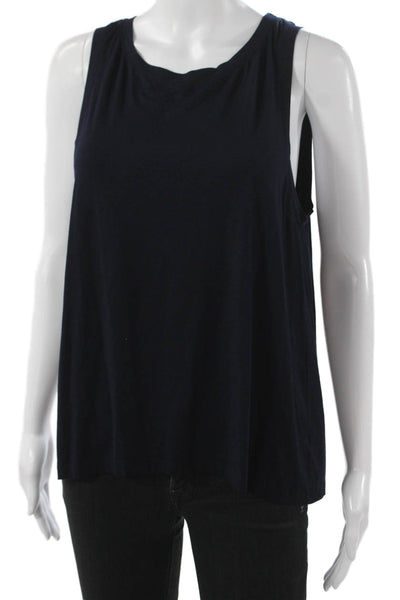 Feel The Piece Women Blue Basic Tank Top Scoop Neck Sleeveless Rayon Size M