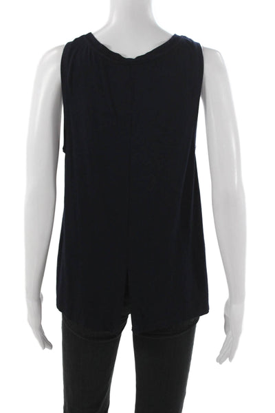 Feel The Piece Women Blue Basic Tank Top Scoop Neck Sleeveless Rayon Size M