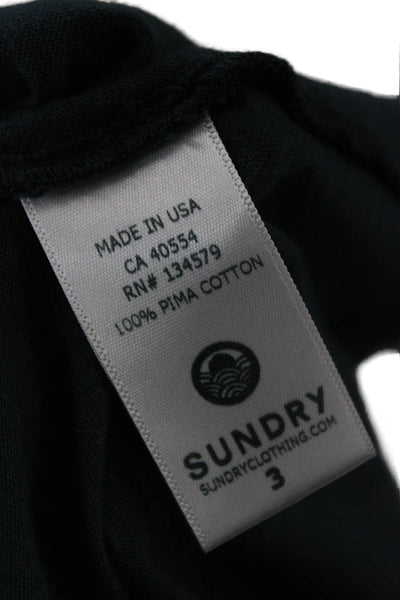 Sundry Womens Off Shoulder Pima Cotton Blouse Short Sleeve Pullover Blue Size 3
