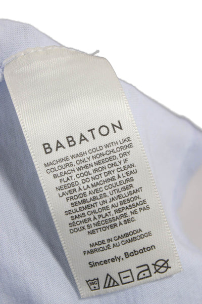 Babaton Women Blue Cotton Basic Sleeveless Tank Crew Neck Size S