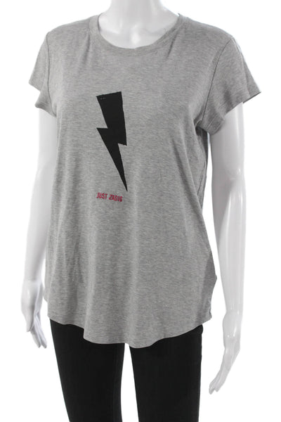 Zadig & Voltaire Women Basic Gray Cotton Short Sleeve T-Shirt Size L
