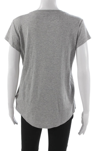 Zadig & Voltaire Women Basic Gray Cotton Short Sleeve T-Shirt Size L