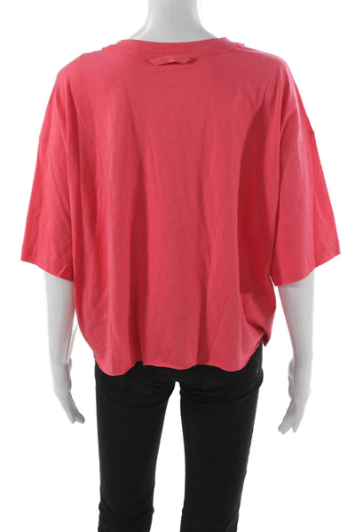 FP Movement Women Cropped Short Sleeve Crew Neck Pink 100% Cotton Tee Size M