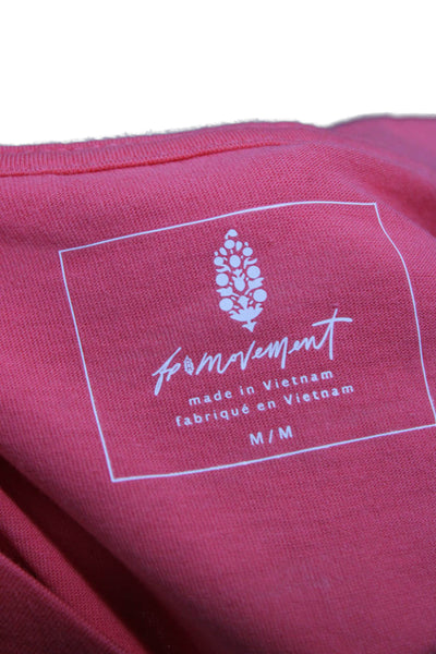FP Movement Women Cropped Short Sleeve Crew Neck Pink 100% Cotton Tee Size M