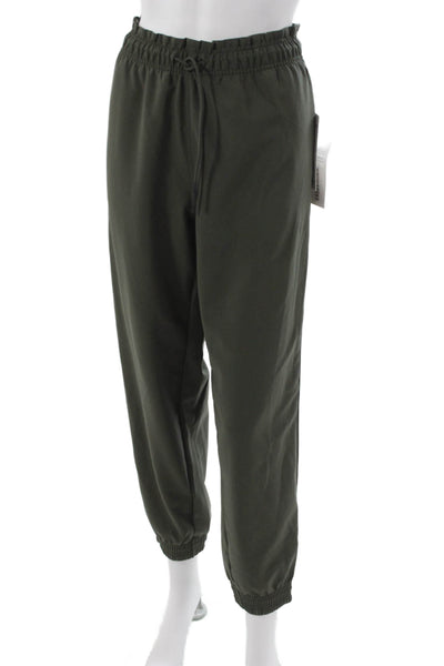 Athleta Unisex Jogger Pants Green Drawstring Polyester Solid Fall Size 4