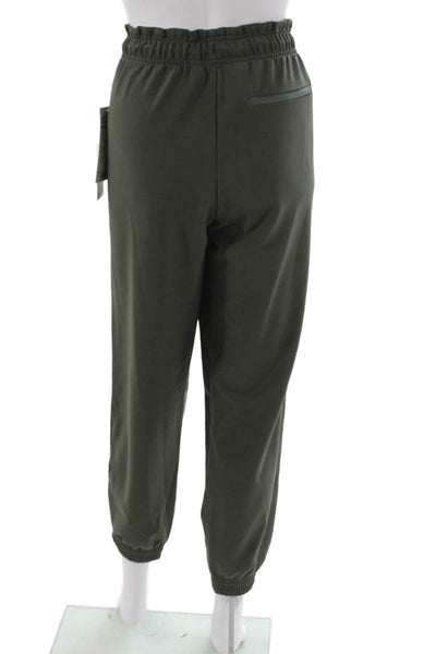 Athleta Unisex Jogger Pants Green Drawstring Polyester Solid Fall Size 4