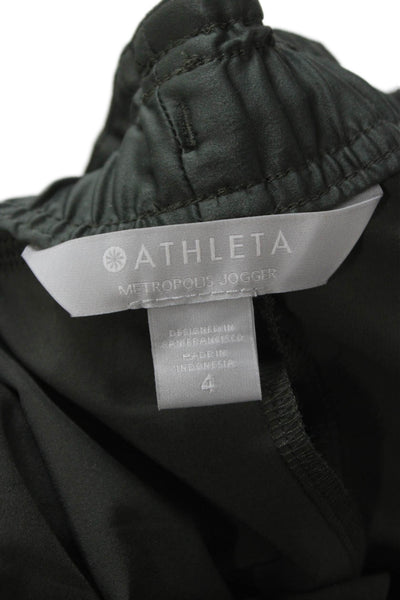 Athleta Unisex Jogger Pants Green Drawstring Polyester Solid Fall Size 4
