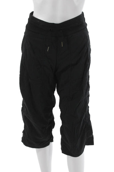 Lululemon Women Capri Pants Black Nylon Drawstring Size 8