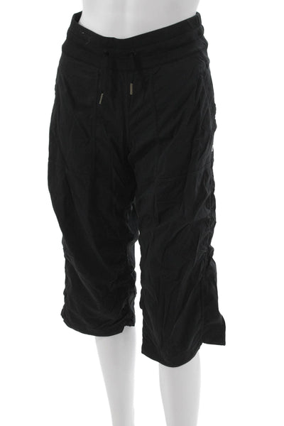 Lululemon Women Capri Pants Black Nylon Drawstring Size 8