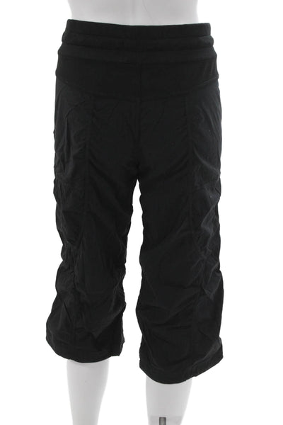 Lululemon Women Capri Pants Black Nylon Drawstring Size 8
