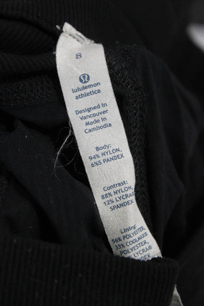 Lululemon Women Capri Pants Black Nylon Drawstring Size 8