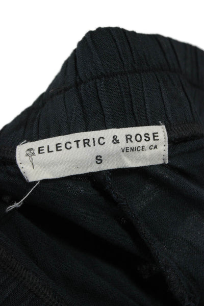 Electric & Rose Womens Cropped Tie-Dye Rayon Pants Drawstring Black Size S