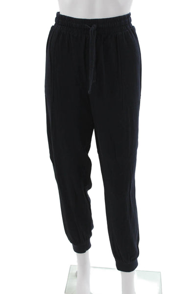 Splendid Unisex Adults Jogger Pants Black Rayon Drawstring Size L