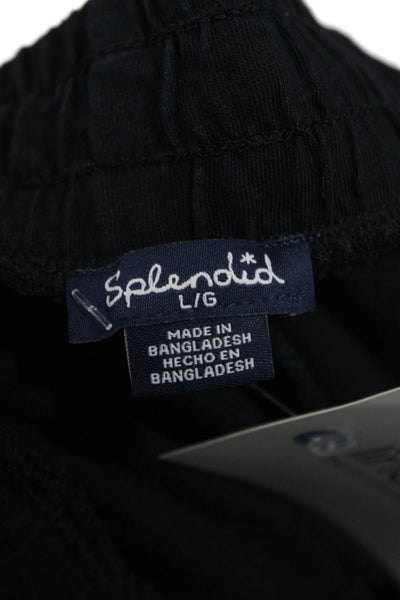 Splendid Unisex Adults Jogger Pants Black Rayon Drawstring Size L