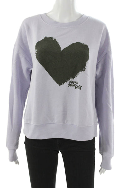 Maeve Anthropologie Womens Pullover Purple Heart Print Size S