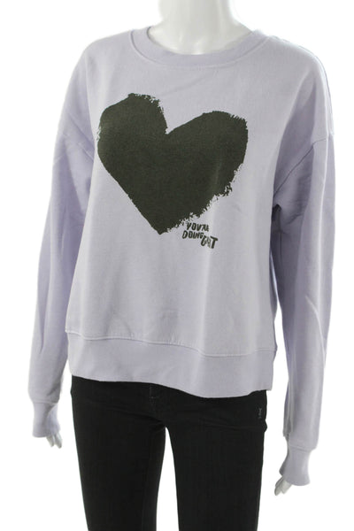 Maeve Anthropologie Womens Pullover Purple Heart Print Size S