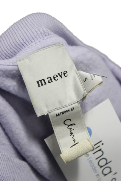 Maeve Anthropologie Womens Pullover Purple Heart Print Size S
