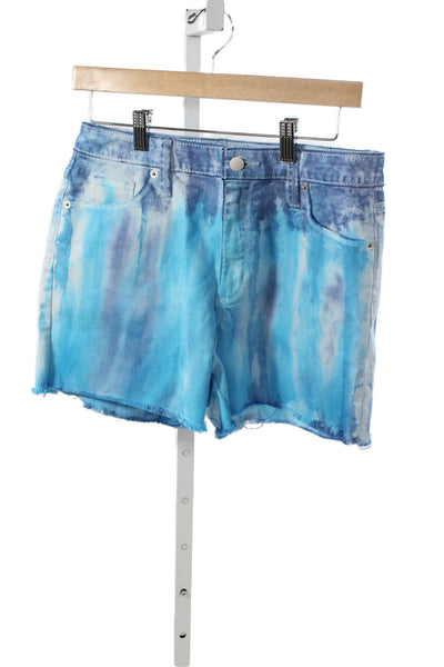 Universal Thread Womens Cut-Off Tie Dye Cotton Shorts Blue Size 8