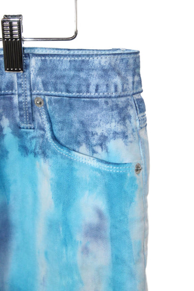 Universal Thread Womens Cut-Off Tie Dye Cotton Shorts Blue Size 8