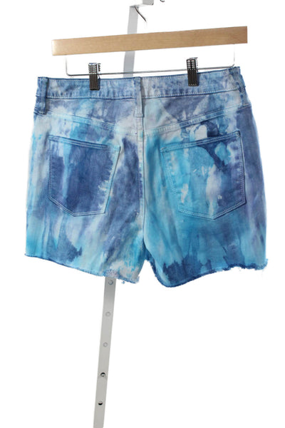 Universal Thread Womens Cut-Off Tie Dye Cotton Shorts Blue Size 8