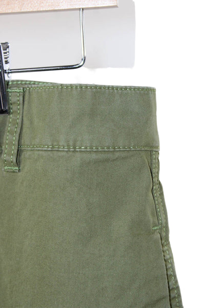 Madewell Womens Cargo Pants Green Button Cotton Inseam 27 Size 4