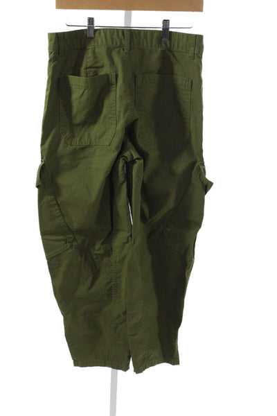 Madewell Womens Cargo Pants Green Button Cotton Inseam 27 Size 4
