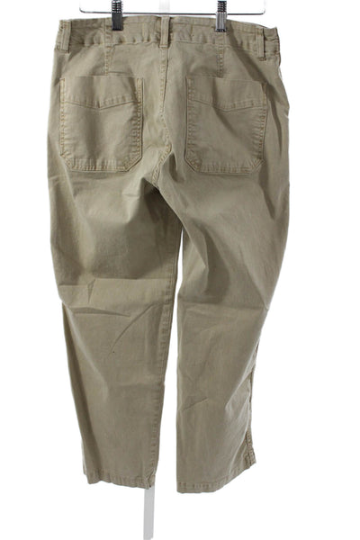 Amo Women Chino Pants Beige Cotton Button Closure Size 27
