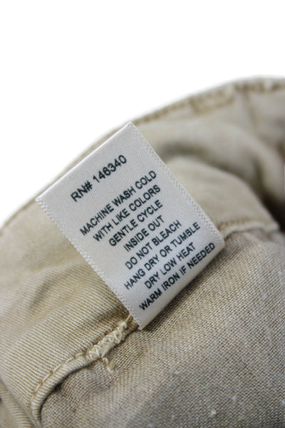 Amo Women Chino Pants Beige Cotton Button Closure Size 27