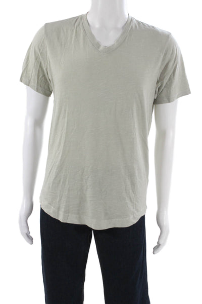 Buck Mason Mens Basic V Neck Green 100% Cotton T-Shirt Short Sleeve Size S