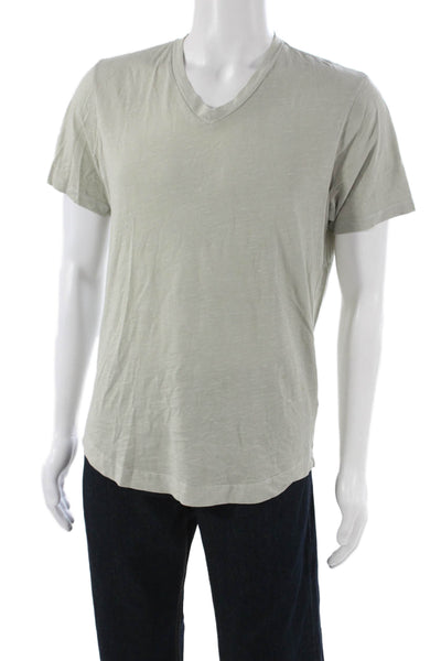 Buck Mason Mens Basic V Neck Green 100% Cotton T-Shirt Short Sleeve Size S