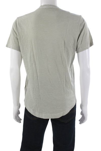 Buck Mason Mens Basic V Neck Green 100% Cotton T-Shirt Short Sleeve Size S