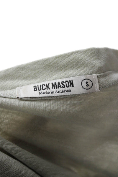 Buck Mason Mens Basic V Neck Green 100% Cotton T-Shirt Short Sleeve Size S
