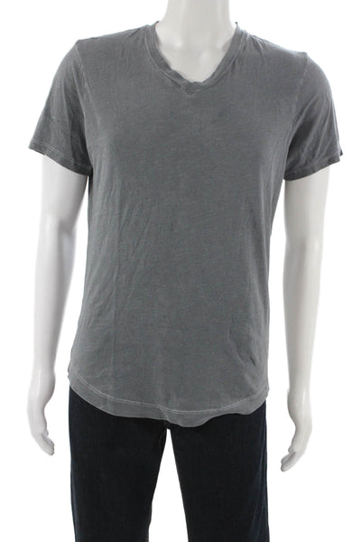 Buck Mason Mens Basic Gray V-Neck Solid 100% Cotton T-Shirt Size S
