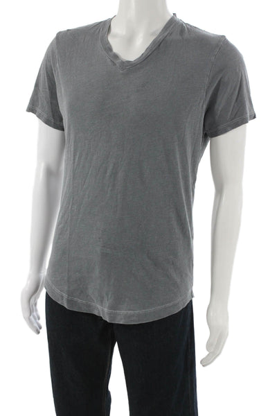 Buck Mason Mens Basic Gray V-Neck Solid 100% Cotton T-Shirt Size S