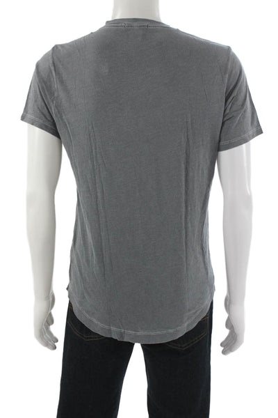 Buck Mason Mens Basic Gray V-Neck Solid 100% Cotton T-Shirt Size S