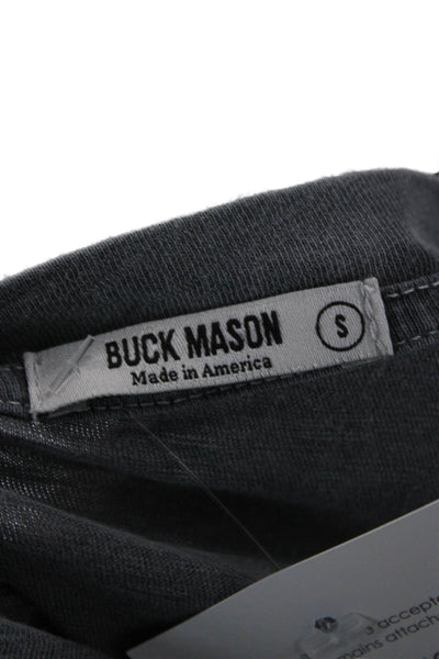 Buck Mason Mens Basic Gray V-Neck Solid 100% Cotton T-Shirt Size S