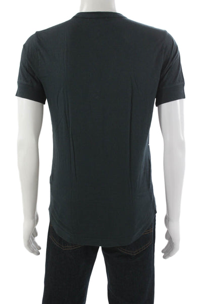 Buck Mason Mens Henley Short Sleeve T-Shirt Black Cotton Size XS