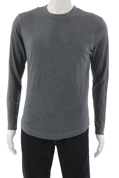 Buck Mason Mens Basic Gray 100% Cotton Crew Neck Long Sleeve T-Shirt Size XS