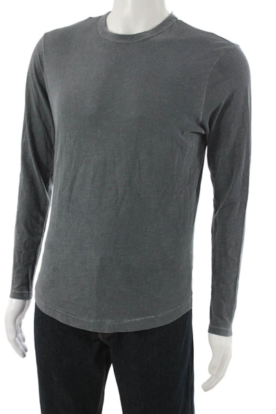 Buck Mason Mens Basic Gray 100% Cotton Crew Neck Long Sleeve T-Shirt Size XS
