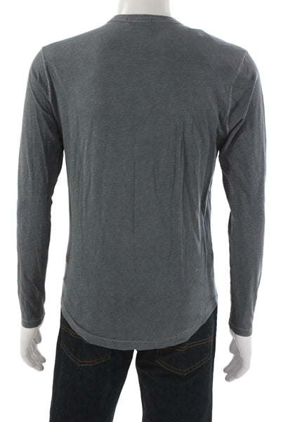 Buck Mason Mens Basic Gray 100% Cotton Crew Neck Long Sleeve T-Shirt Size XS