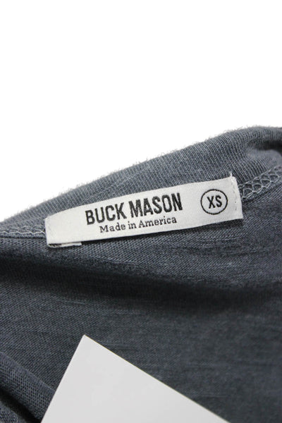 Buck Mason Mens Basic Gray 100% Cotton Crew Neck Long Sleeve T-Shirt Size XS