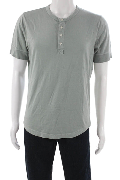Buck Mason Mens Green Cotton Henley Short Sleeve Basic T-Shirt Size S