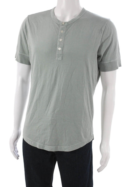 Buck Mason Mens Green Cotton Henley Short Sleeve Basic T-Shirt Size S