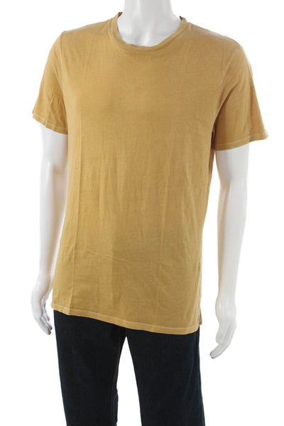 Alex Mill Mens Basic Gold Cotton Crew Neck Short Sleeve T-Shirt Size M