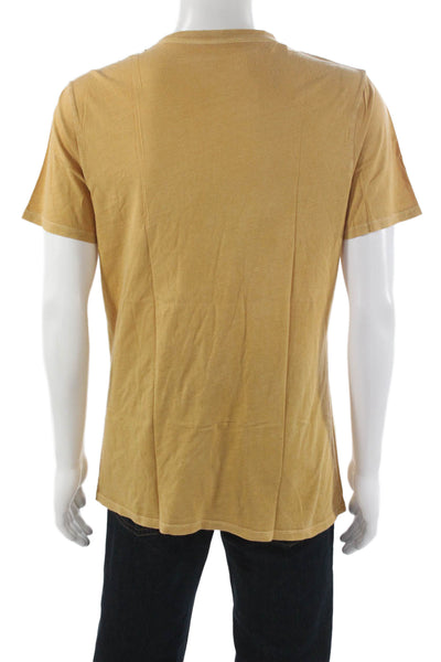 Alex Mill Mens Basic Gold Cotton Crew Neck Short Sleeve T-Shirt Size M