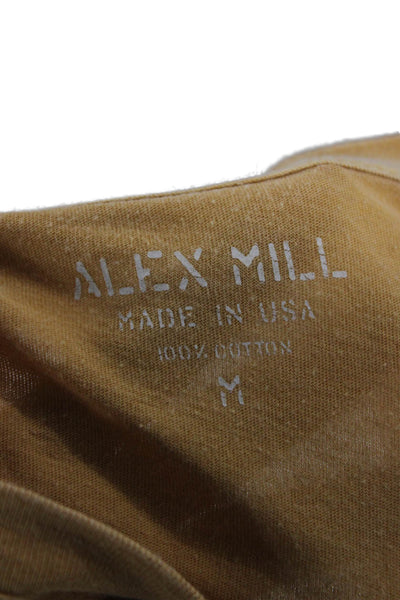 Alex Mill Mens Basic Gold Cotton Crew Neck Short Sleeve T-Shirt Size M