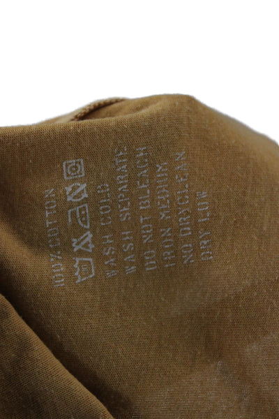 Alex Mill Mens Basic Gold Cotton Crew Neck Short Sleeve T-Shirt Size M
