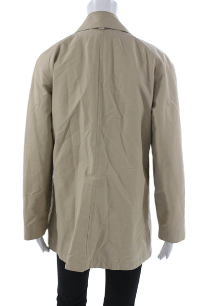Allegri Women Raincoat Beige Polyester Button Long Sleeve Size M