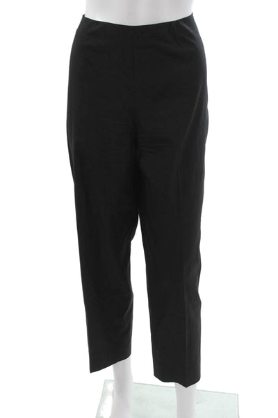 Piazza Sempione Unisex Cropped Black Silk Blend Pants Zip Size 48